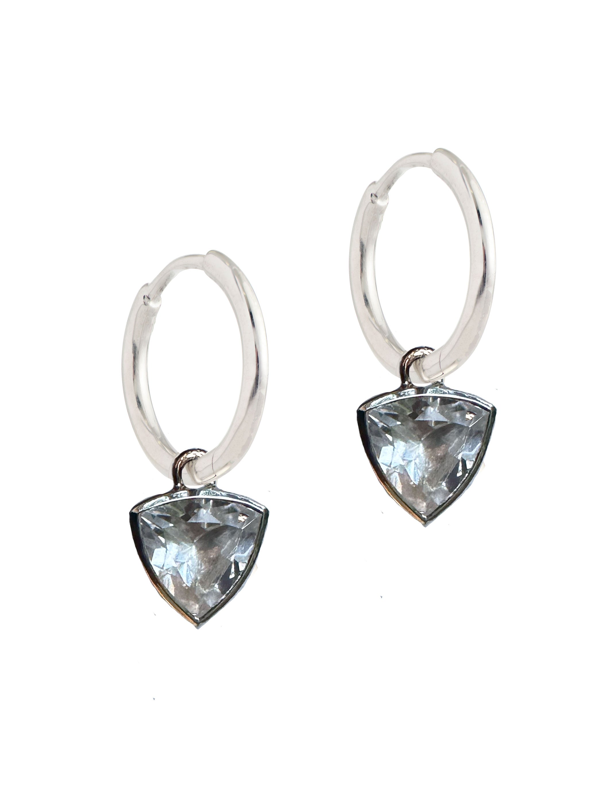 QUARTZ CRYSTAL TRILLION DROP EARRINGS