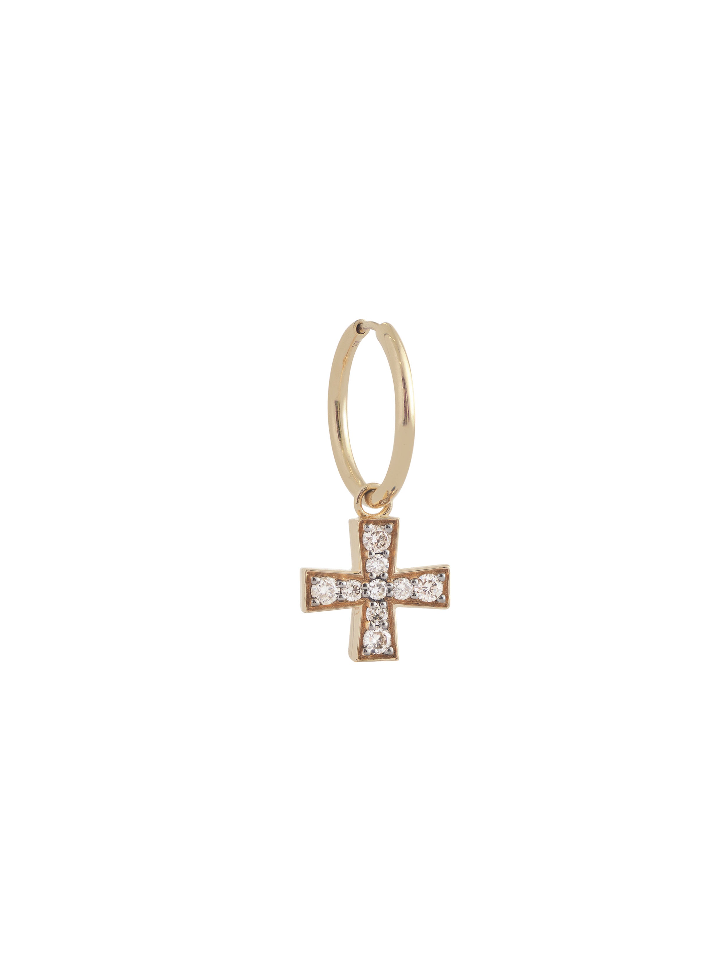DIAMOND GOLD CROSS EARRING