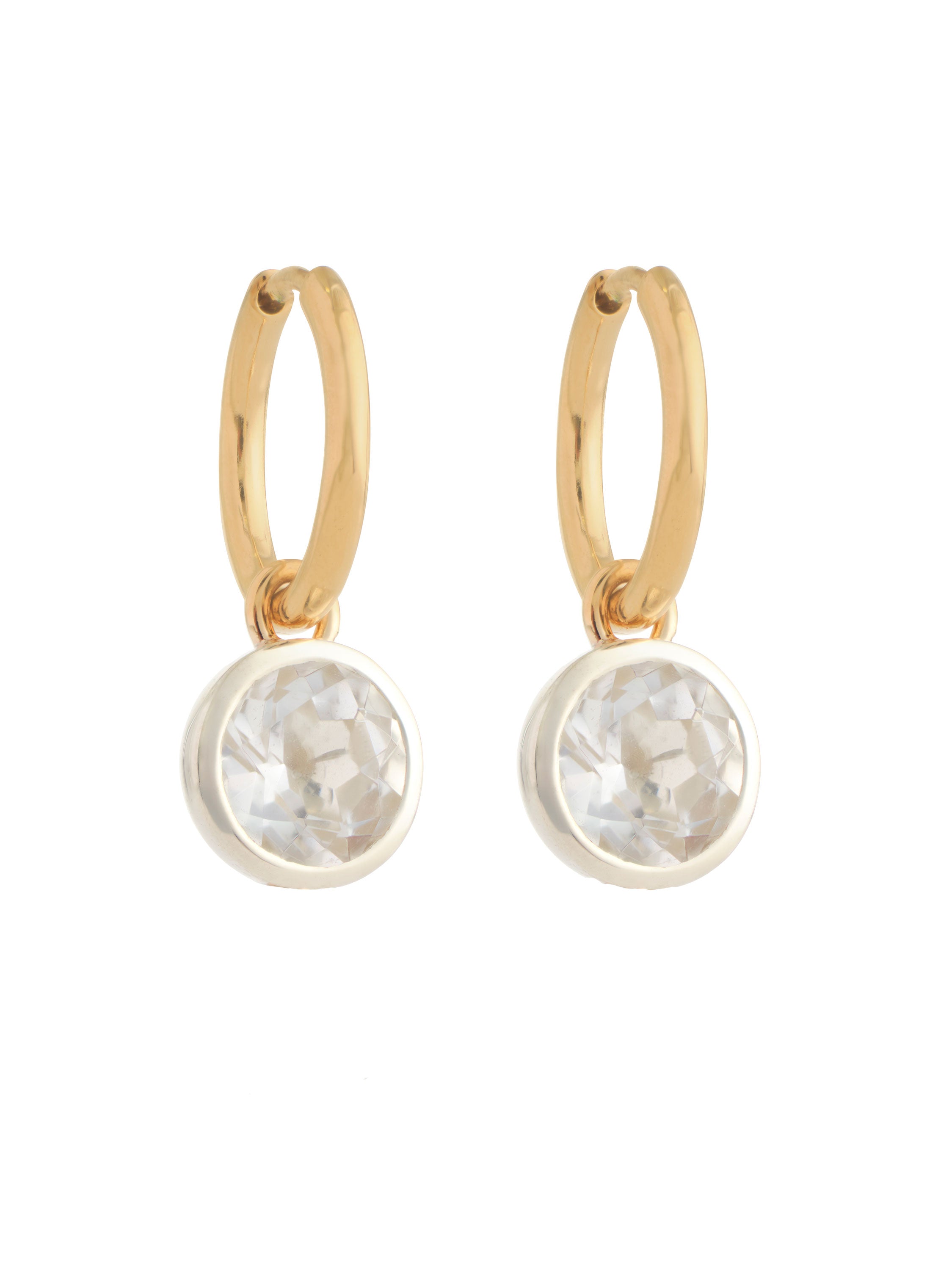 GOLD CRYSTAL 7MM DROP EARRINGS