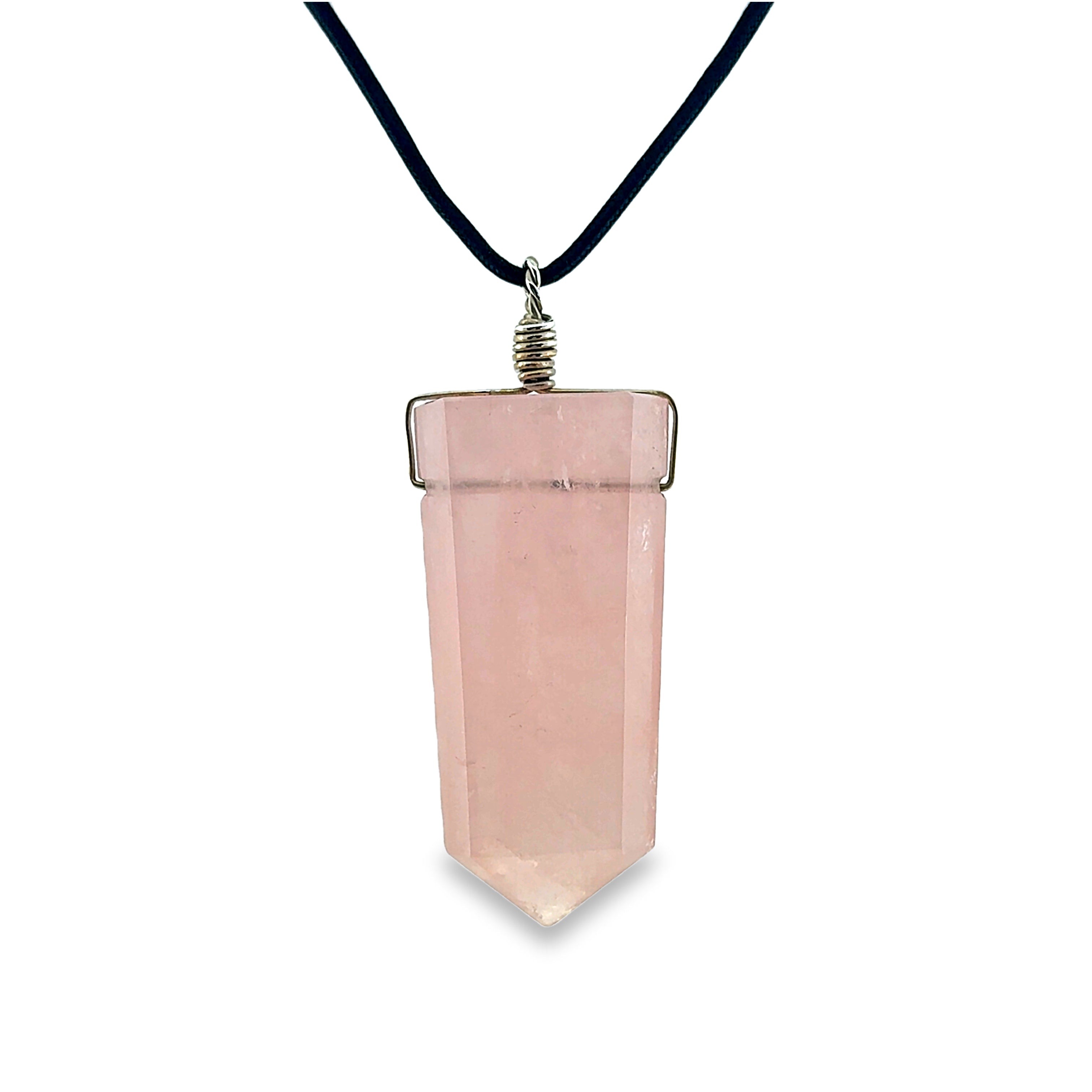ROSE QUARTZ PENCIL PENDANT NECKLACE