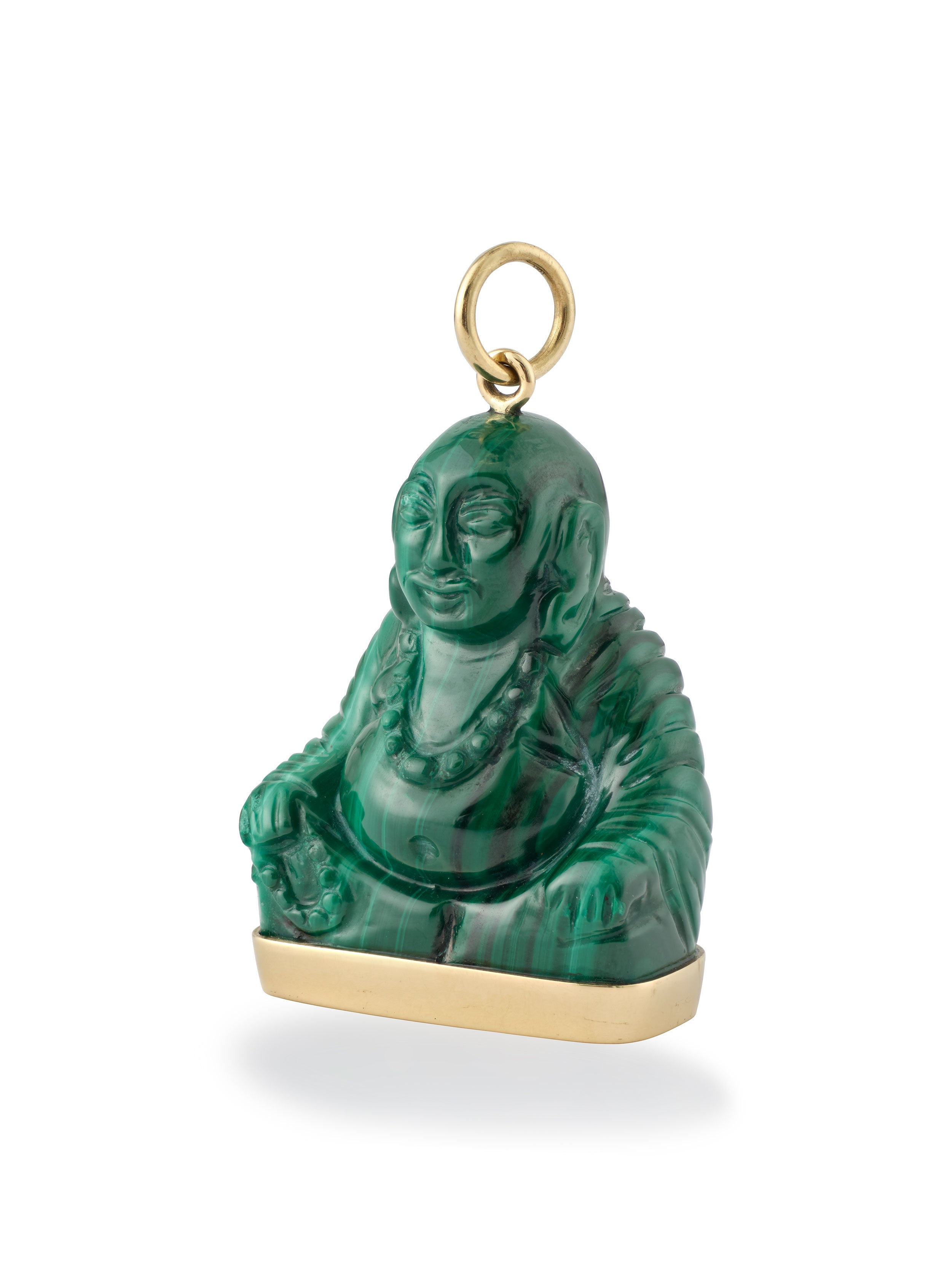 MALACHITE GOLD BUDDHA PENDANT