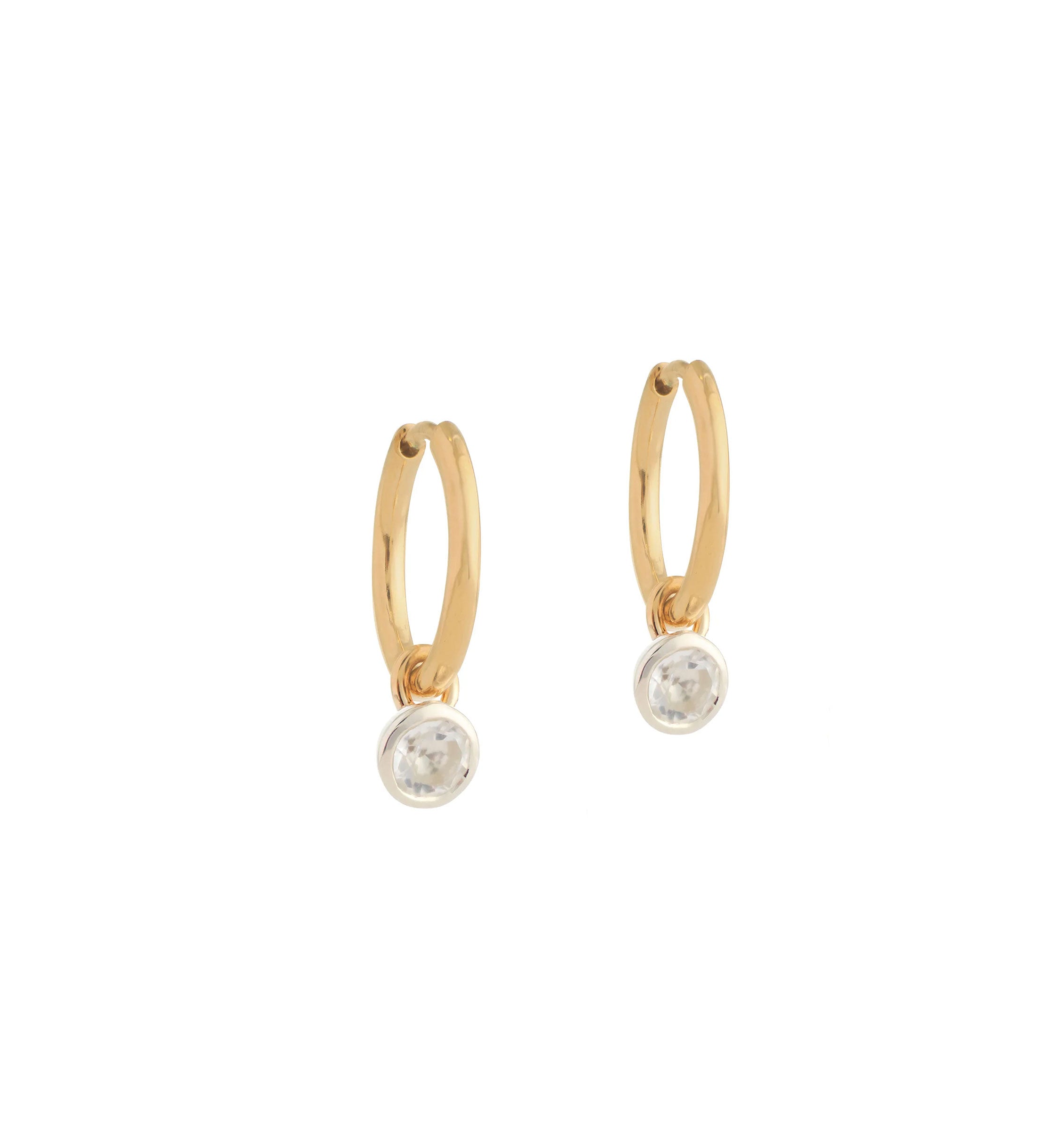 GOLD CRYSTAL 4MM DROP EARRING