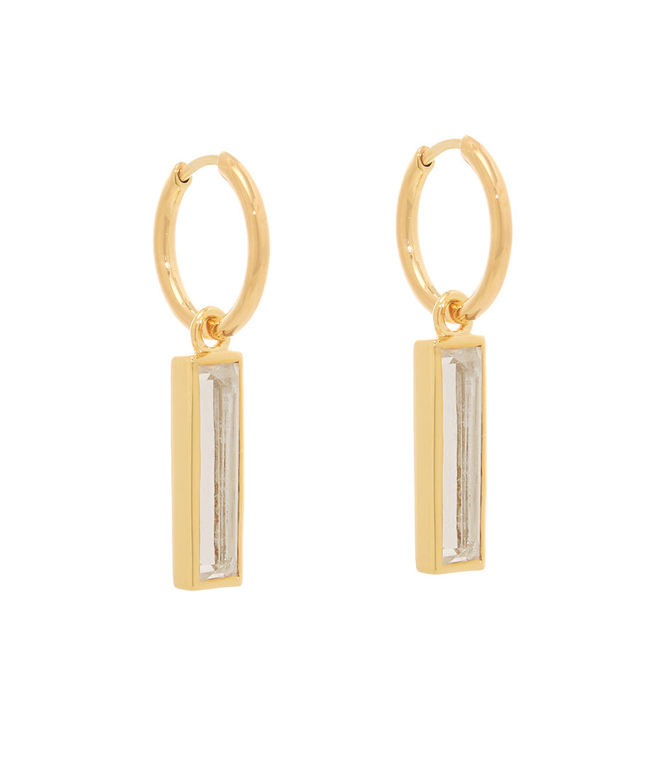 QUARTZ CRYSTAL BAGUETTE EARRINGS