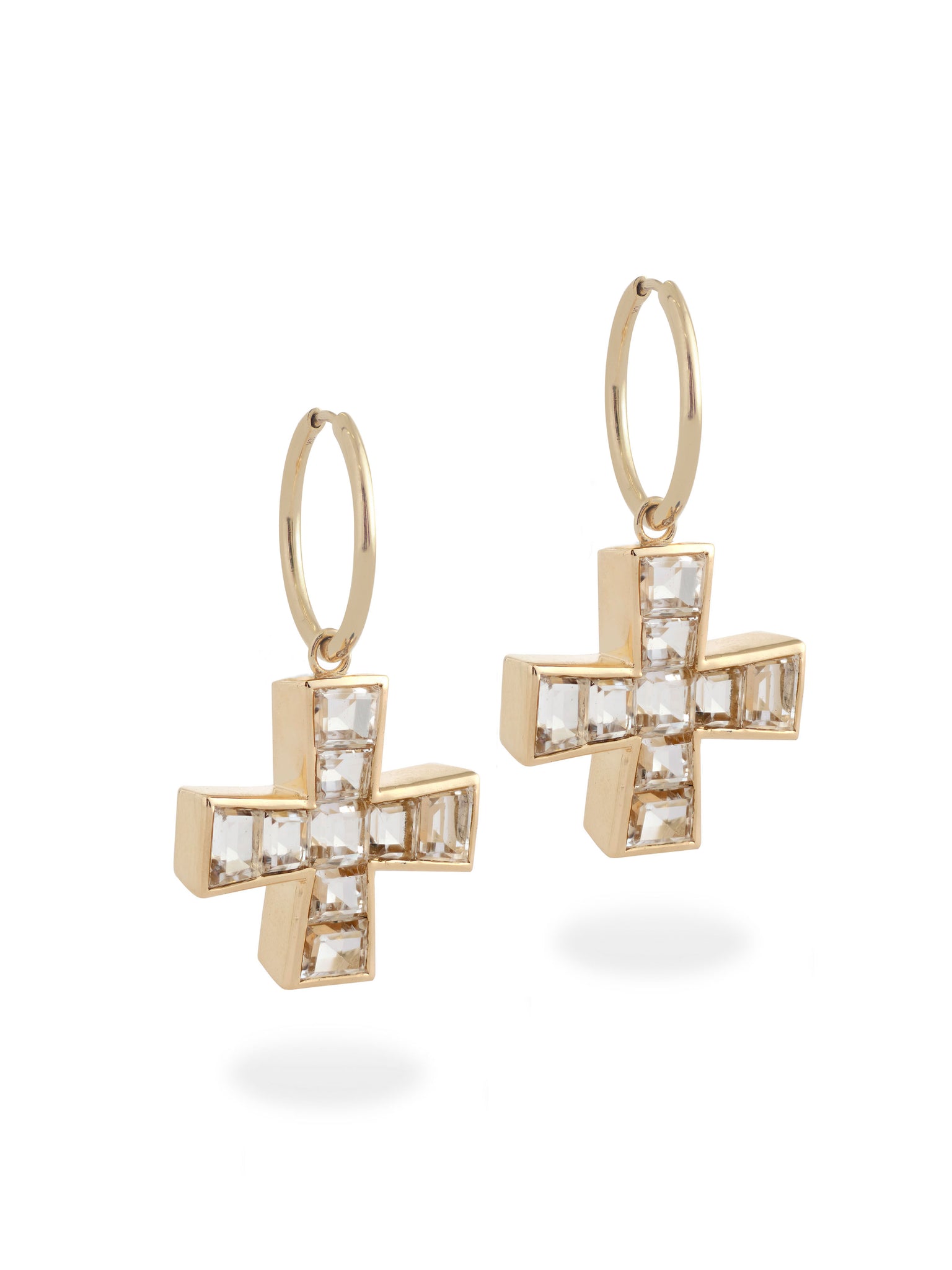CRYSTAL CROSS EARRINGS
