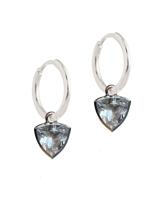 QUARTZ CRYSTAL TRILLION DROP EARRINGS