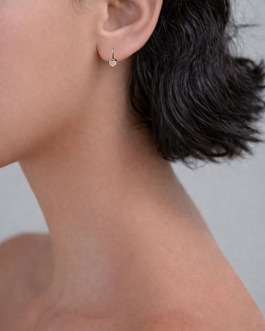 CRYSTAL HEART CUFF HOOP EARRINGS