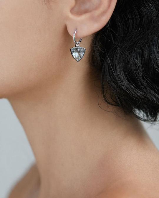 QUARTZ CRYSTAL TRILLION DROP EARRINGS