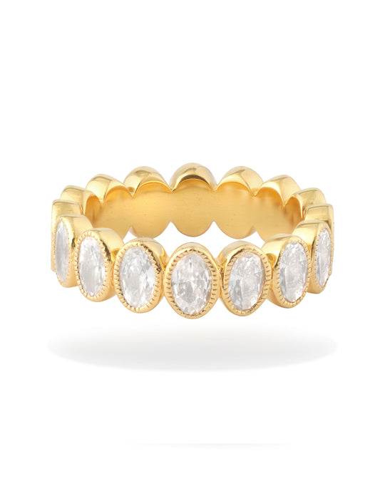 GOLD PLATED OVAL ZIRCON RING