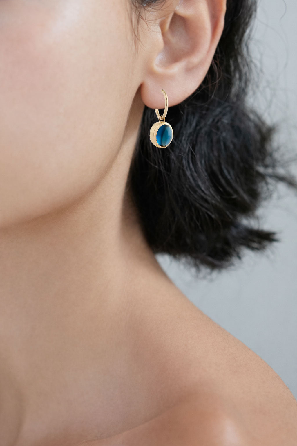 LONDON TOPAZ GOLD DROP EARRINGS