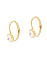 PEARL AND ZIRCON CUFF HOOP EARRINGS