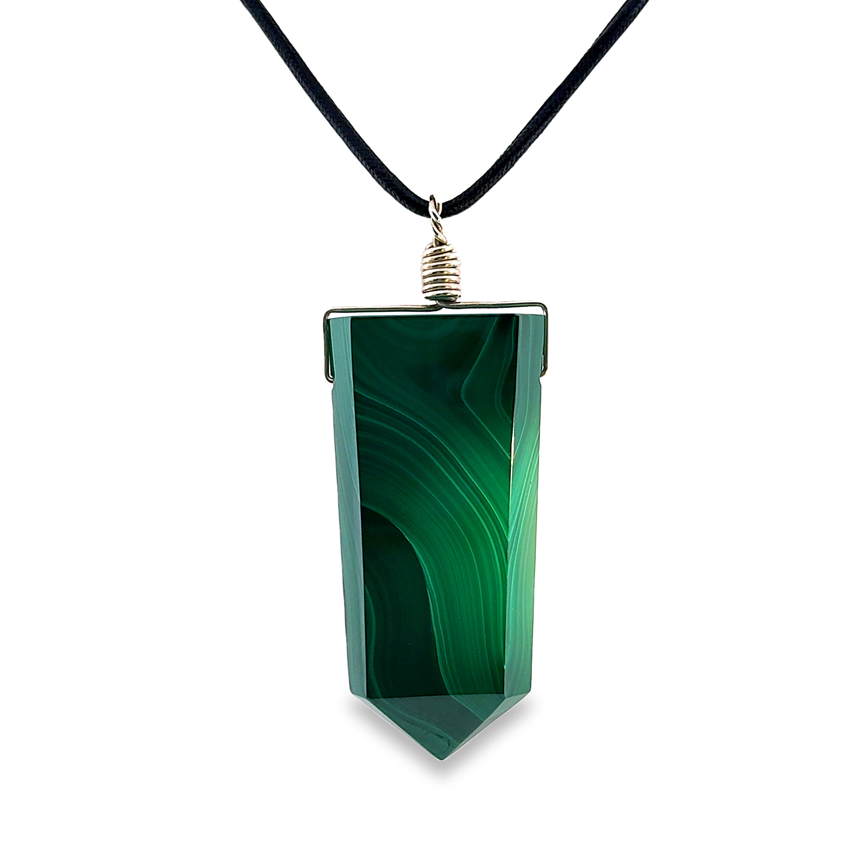 MALACHITE PENCIL PENDANT NECKLACE