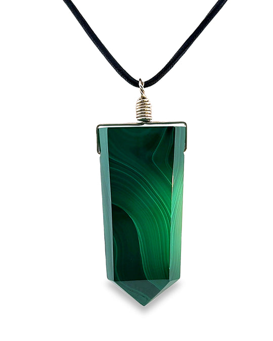 MALACHITE PENCIL PENDANT NECKLACE