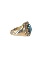 GOLD LONDON TOPAZ AND DIAMOND RING