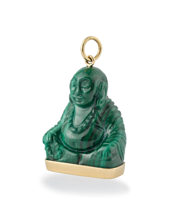 MALACHITE GOLD BUDDHA PENDANT