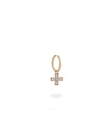 SMALL DIAMOND GOLD CROSS EARRING