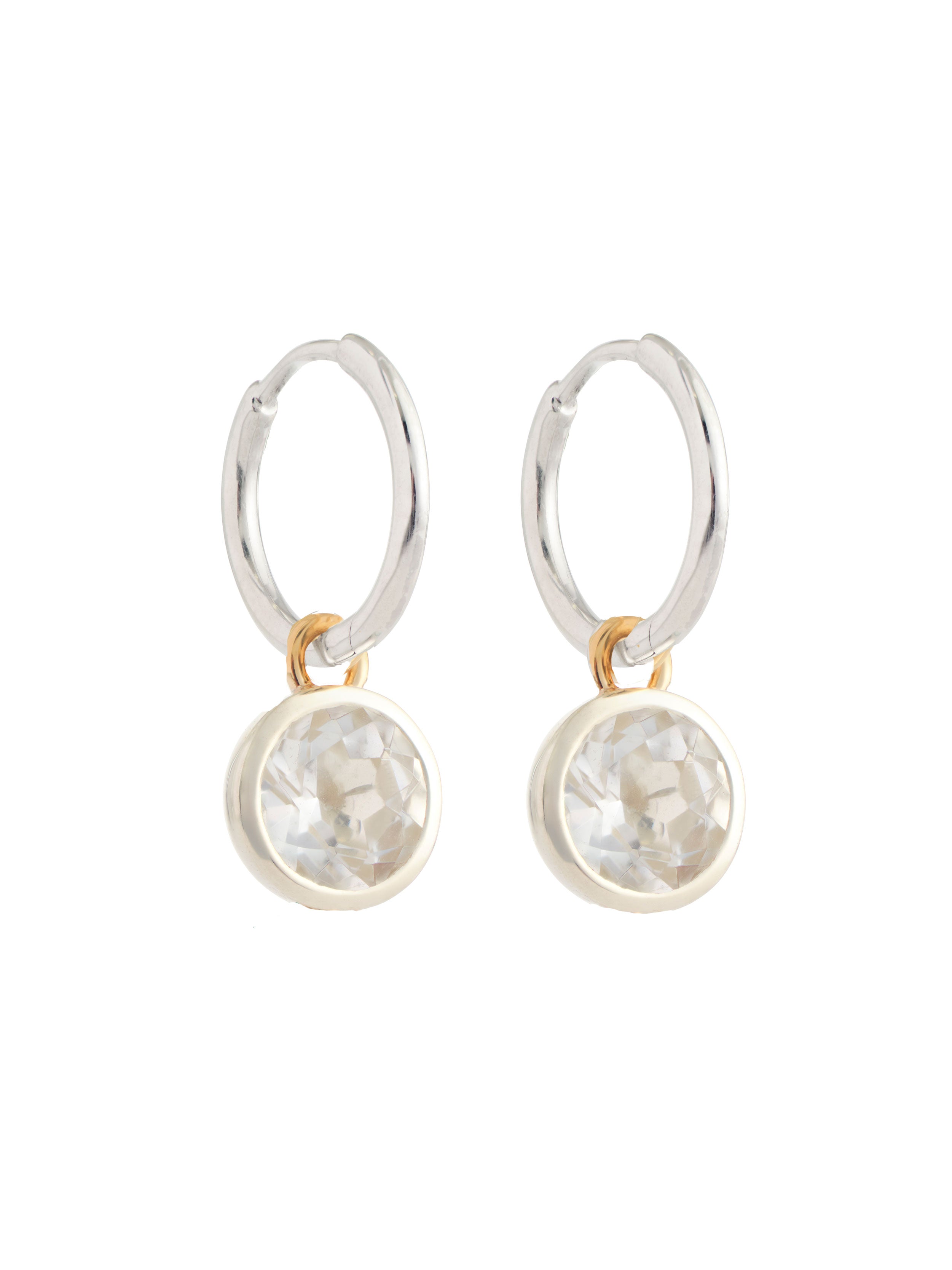 CRYSTAL SILVER DROP EARRINGS