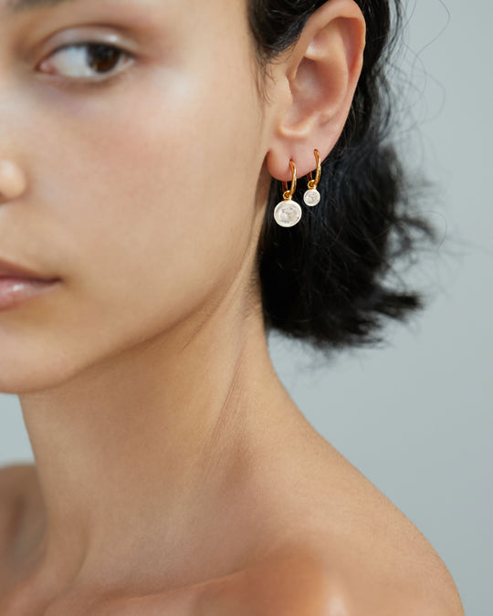 GOLD CRYSTAL 4MM DROP EARRING