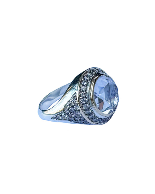 CRYSTAL AND DIAMOND RING
