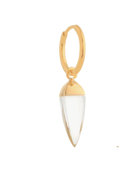 CRYSTAL GOLD SPIKE EARRING