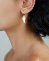 CRYSTAL GOLD SPIKE EARRING