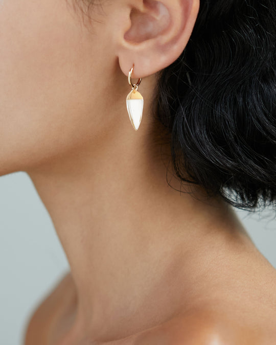 CRYSTAL GOLD SPIKE EARRING