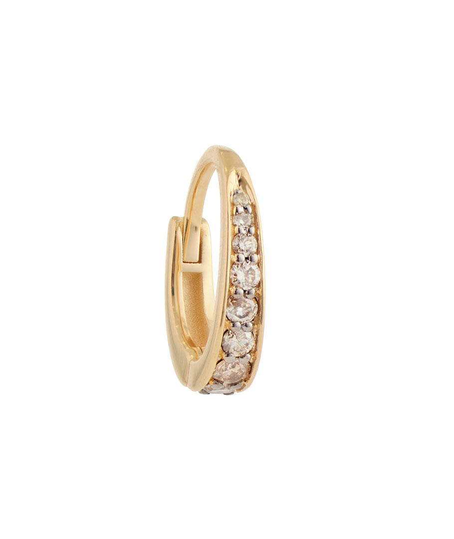 DIAMOND 10KT GOLD HOOP EARRING