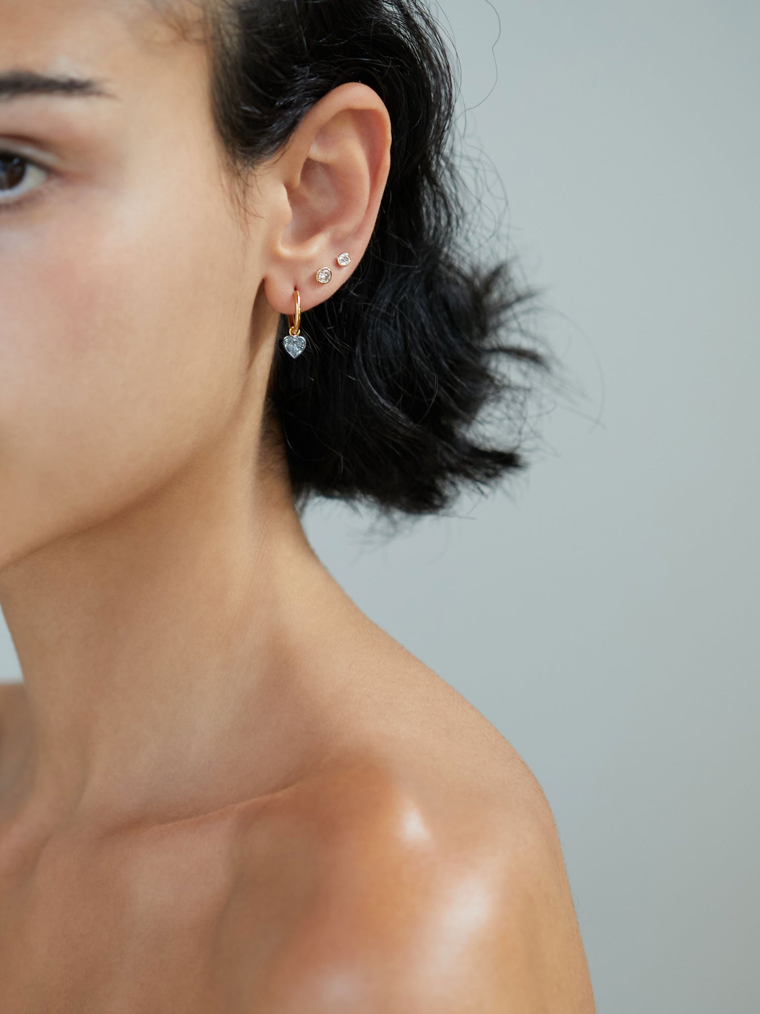 CRYSTAL HEART DROP EARRINGS