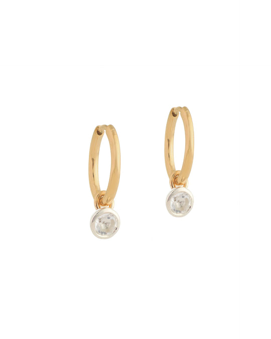 GOLD CRYSTAL 4MM DROP EARRING