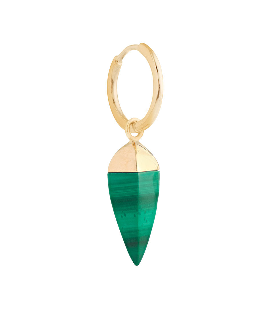 MALACHITE GOLD SPIKE EARRING