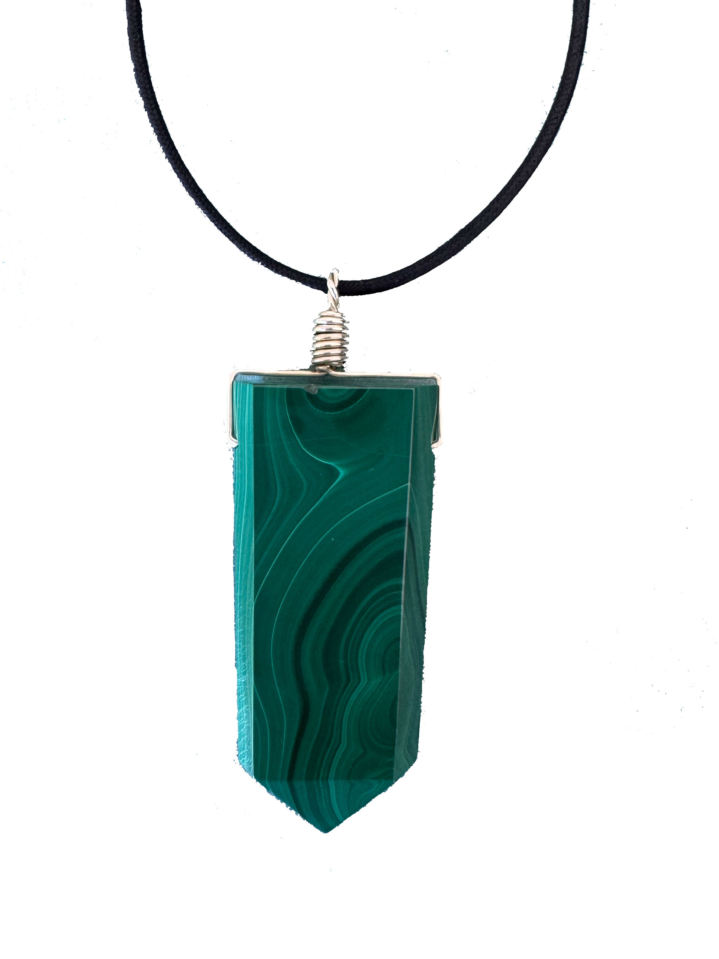 MALACHITE PENCIL PENDANT NECKLACE