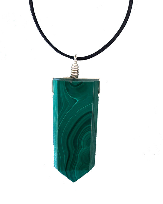 MALACHITE PENCIL PENDANT NECKLACE
