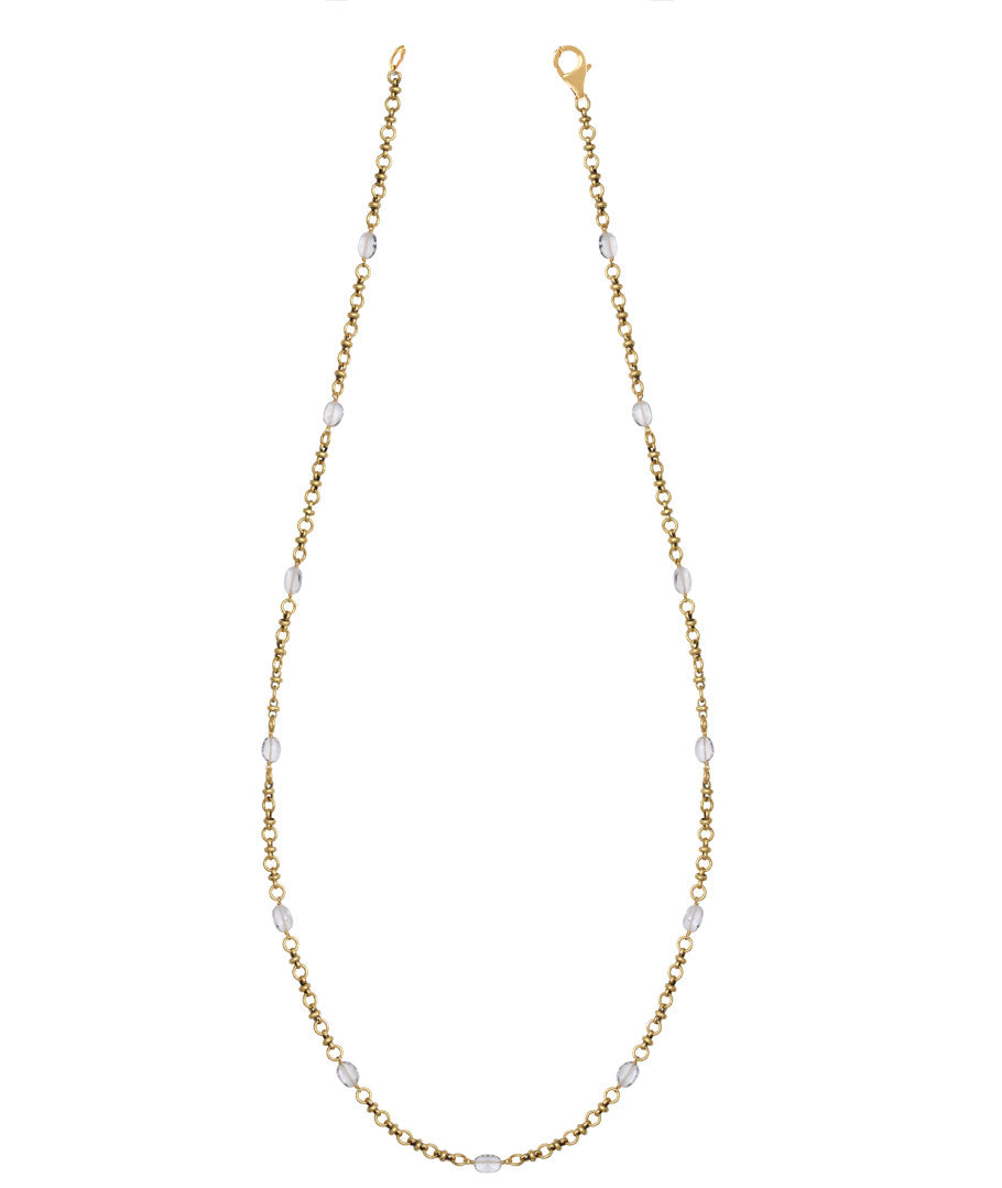 QUARTZ CRYSTAL LONG CHAIN NECKLACE