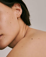 PEARL AND ZIRCON CUFF HOOP EARRINGS