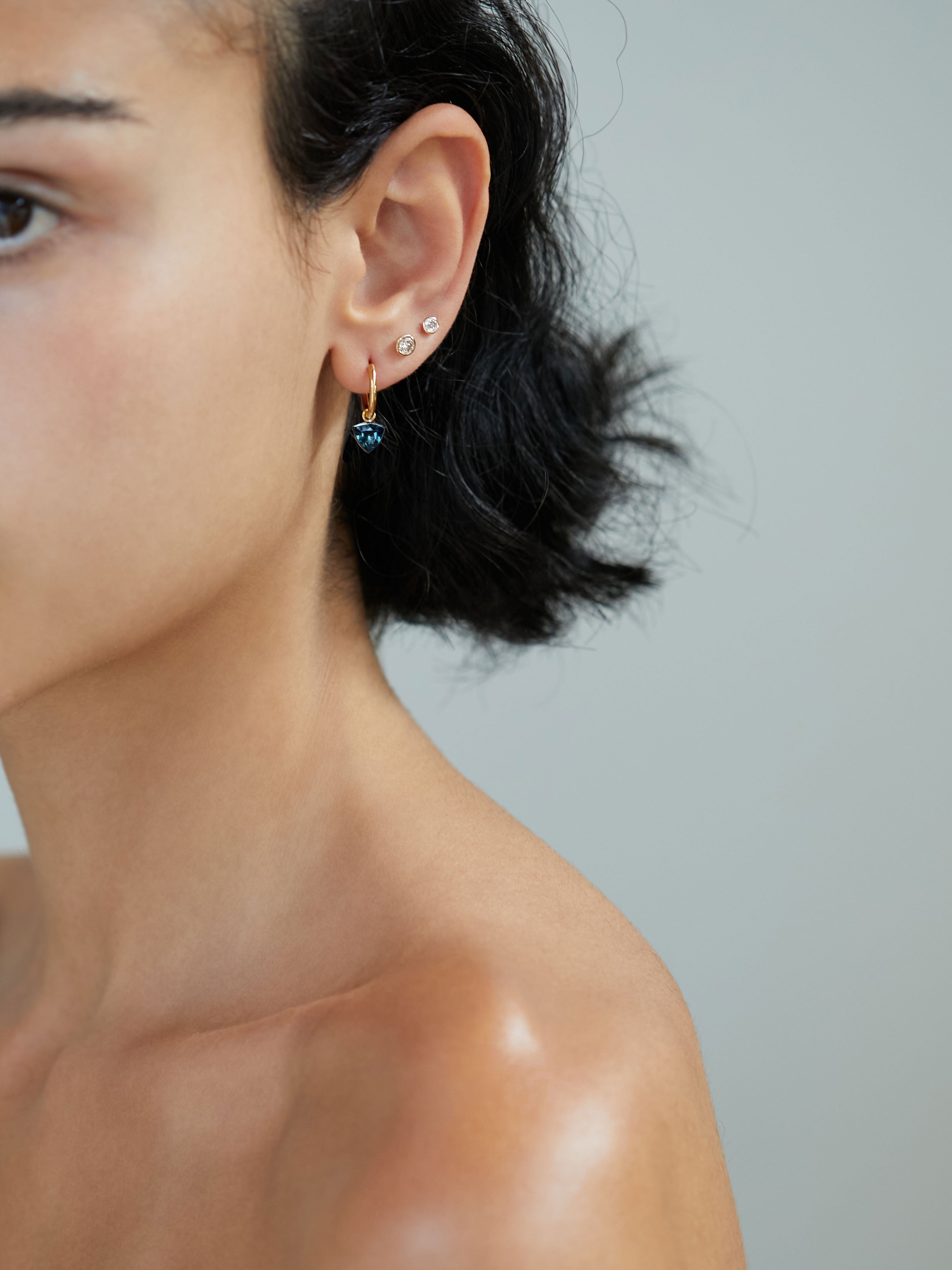 LONDON TOPAZ TRILLION GOLD HOOP EARRINGS