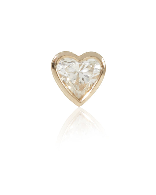 10KT GOLD DIAMOND HEART SINGLE STUD