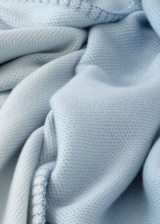 BLUE AND WHITE CASHMERE BLANKET BY MAISON T