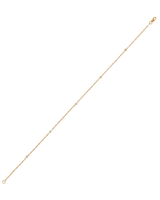 WHITE TOPAZ CHAIN ANKLET