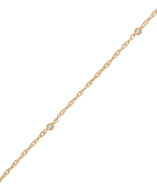 WHITE TOPAZ CHAIN ANKLET
