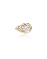 10KT GOLD & DIAMOND TEARDROP SINGLE STUD EARRING