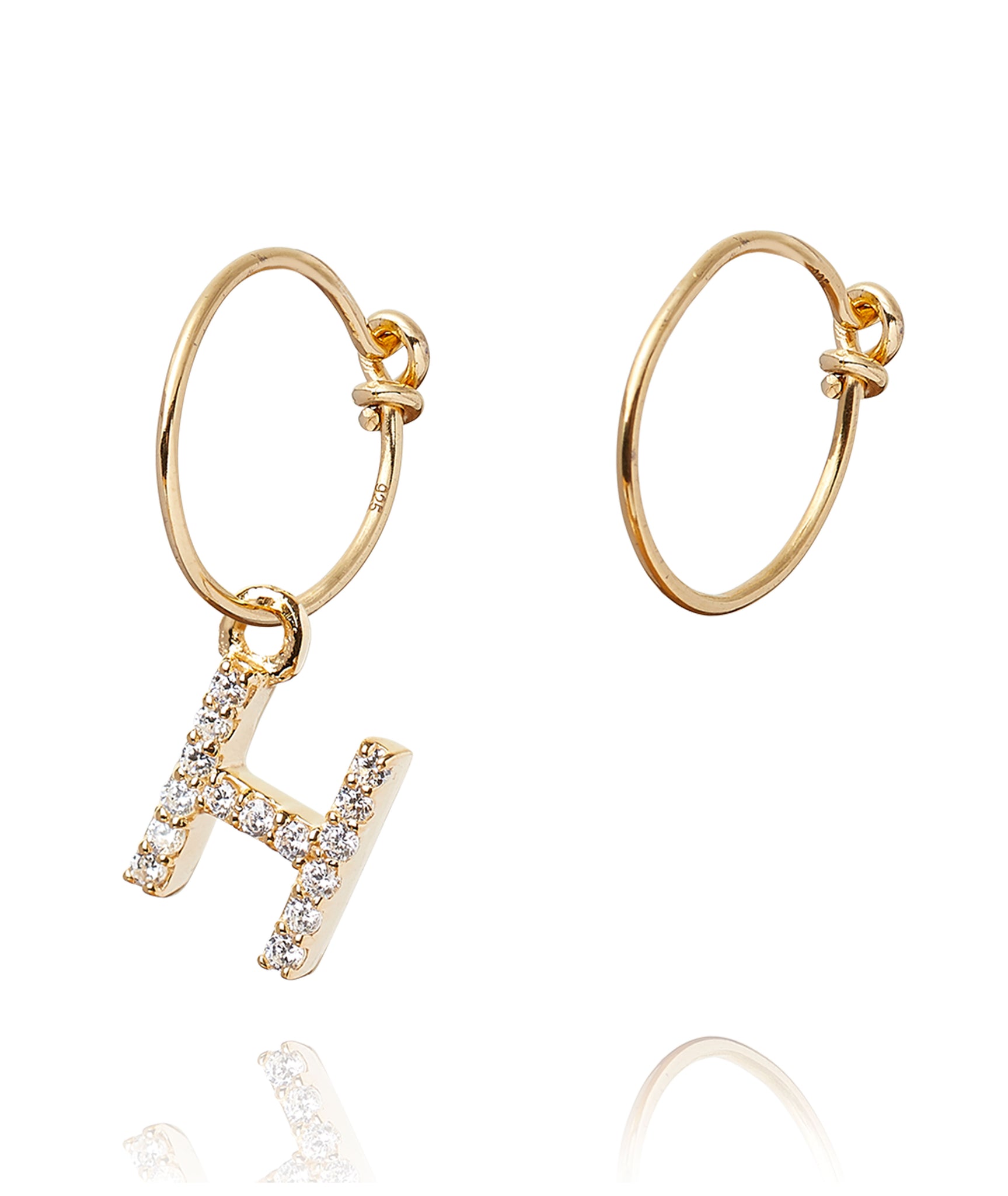 ALPHABET ZIRCON HOOP EARRING
