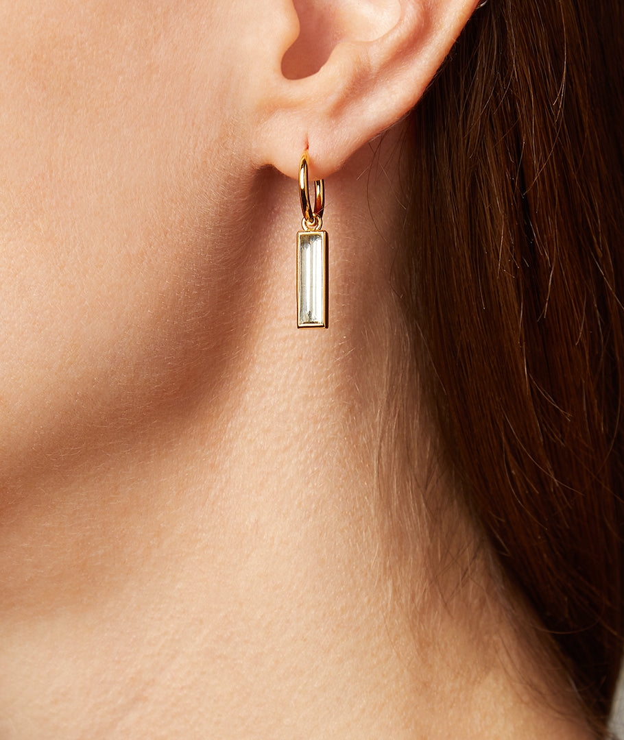 Baguette earrings clearance